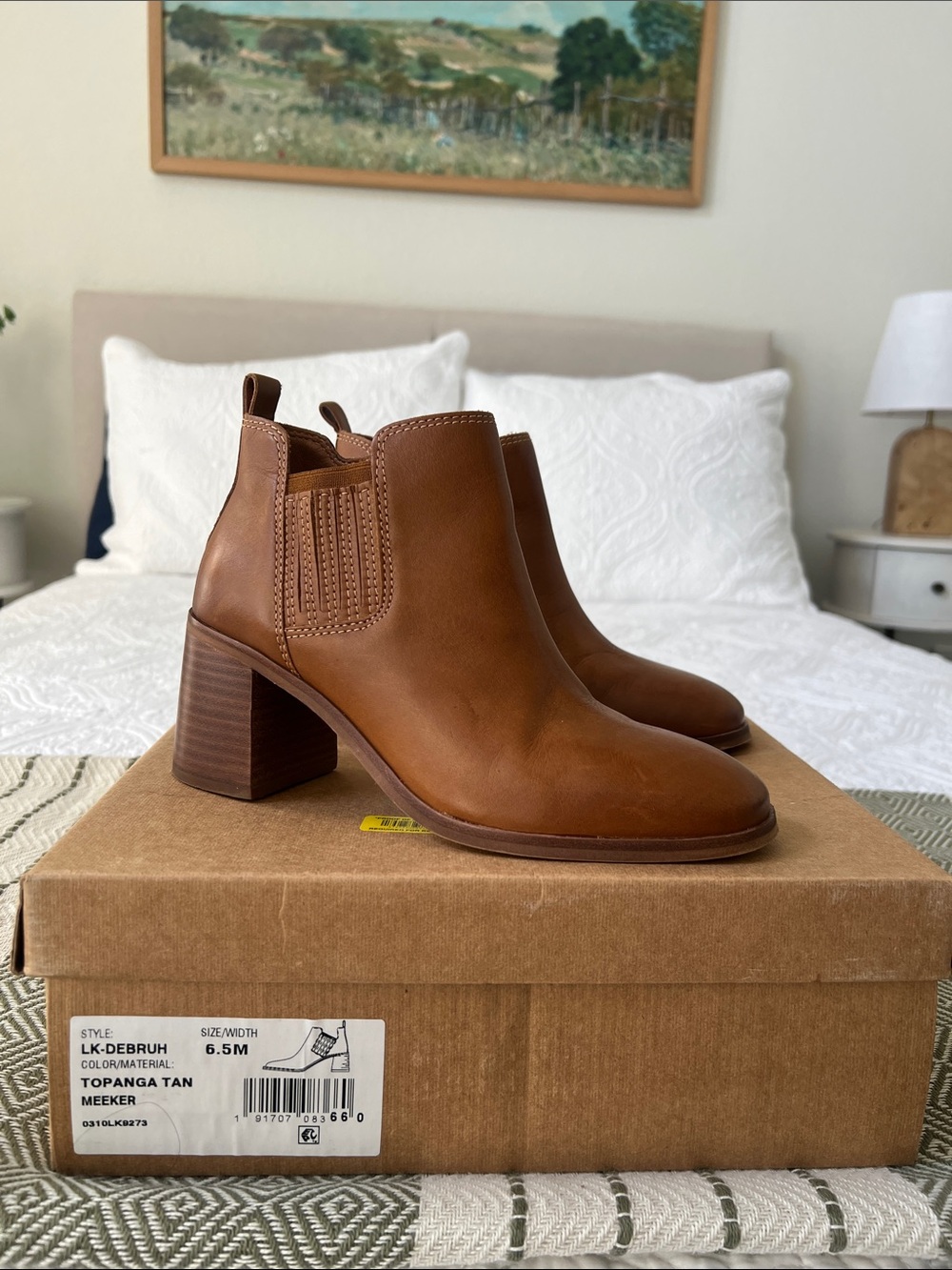 Lucky Brand Topanga Tan Leather Ankle Booties
